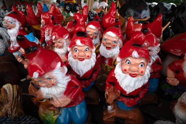 Garden gnomes for sale, former border crossing from Germany to Czechoslovakia, Bayerisch Eisenstein, Lower Bavaria, Germany