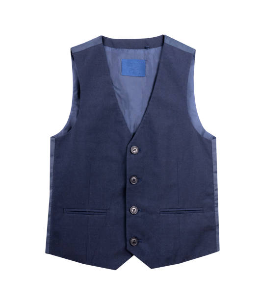 istock Dark blue school vest, pupil uniform isolated. 2167592135