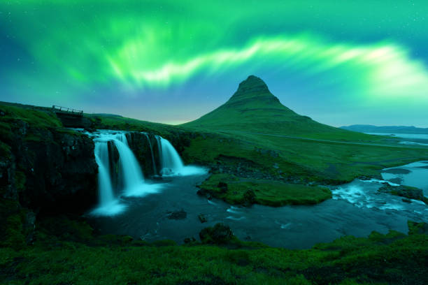 istock Aurora borealis Northern lights over Kirkjufellsfoss waterfall 2167596856
