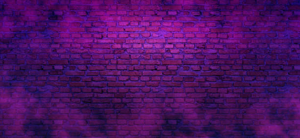 istock Deep purple brick background with colored fog. Copy space for text. 3d illustration 2167599727