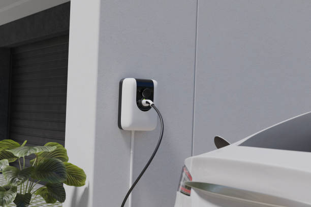 istock Ev car charging with ev charger at home 2167602226