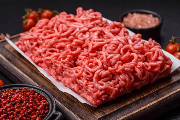 istock Fresh raw ground beef with salt and spices 2167602761
