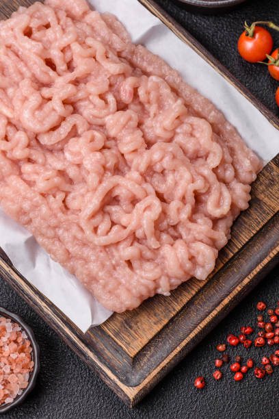 istock Fresh raw chicken mince with salt and spices 2167602868
