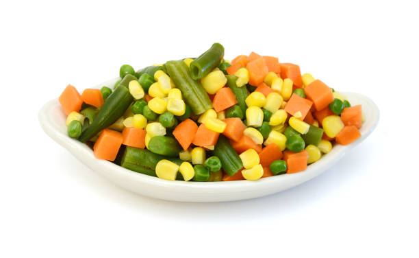 istock Fresh mixed vegetables on white. Golden mix. 2167604021