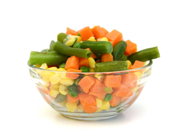 istock Fresh mixed vegetables on white. Golden mix. 2167606946