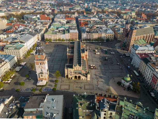 istock Old town from krakow with an aerial view from above 2167608119
