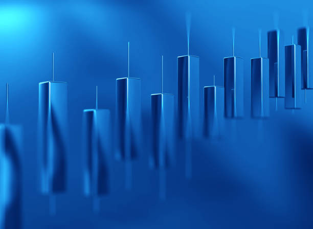 Stock market exchange interest rate investment banking chart bar candle stock photo