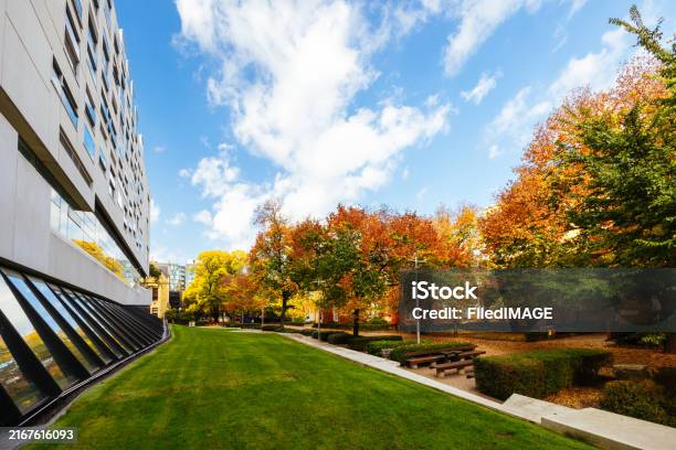 Melbourne University Campus Parkville Australia Stock Photo - Download Image Now - Campus, Autumn, University