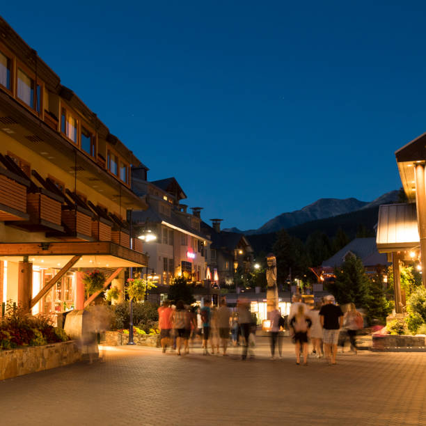 istock Ski resort at night in summer 2167618429