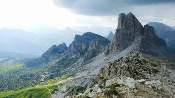 istock Scenic view of mountain meadow in summer, Dolomites 2167619562