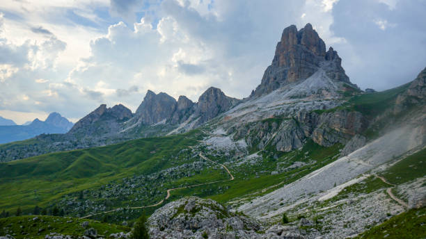 istock Scenic view of mountain meadow in summer, Dolomites 2167619683