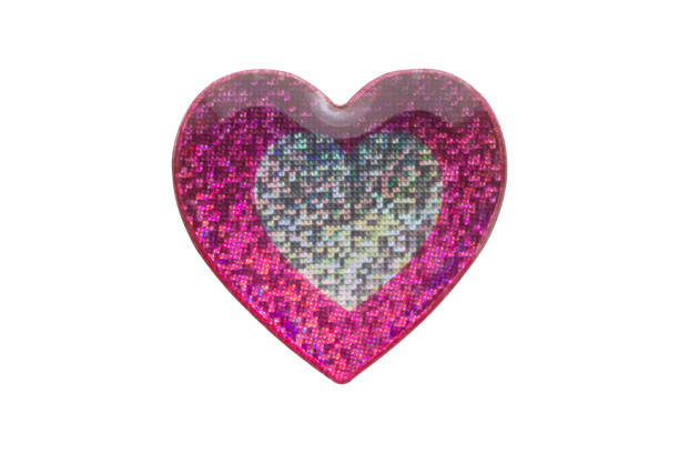 istock Heart shape hologram sticker isolated on white background 2167641911