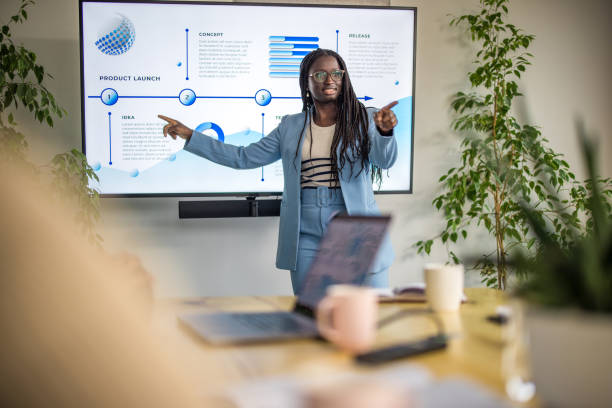 istock Professional Black Businesswoman Leading Presentation 2167644048