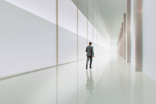 istock Businessman walking in VR environment 2167646718