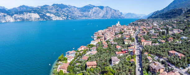 istock Panoramic aerial view of Malcesine Town 2167655011