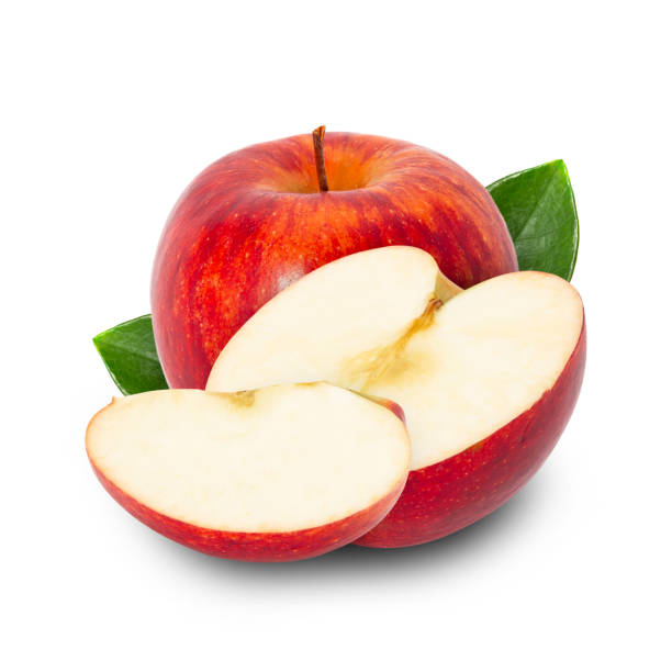 Red Apple isolated on white background with clipping path, full depth of field