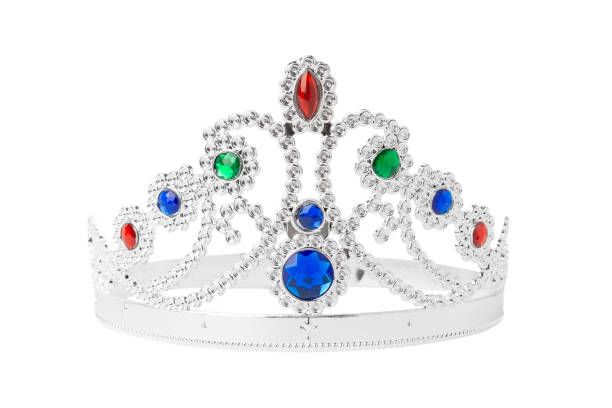 istock Realistic Silver Crown isolated on white background with clipping path 2167667379