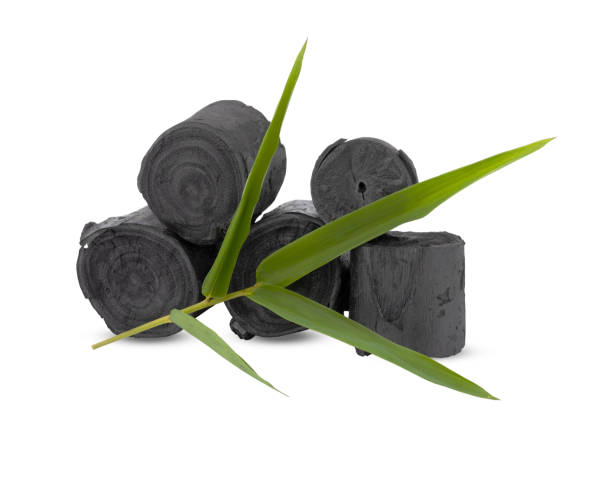istock Natural wood charcoal  on white background 2167673675