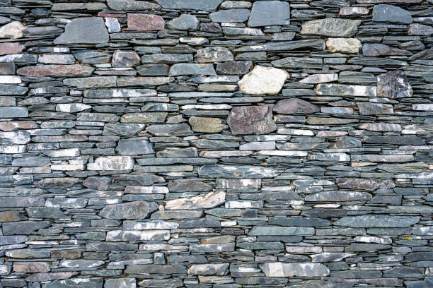 Background from an old natural slate stone wall in perfect condition
