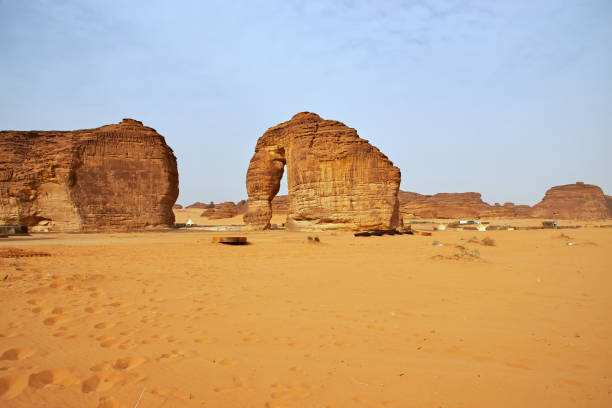 istock Stone Elephant in the desert close Al Ula, Saudi Arabia 2167682439