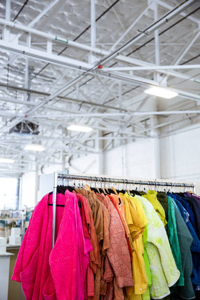 istock Colorful Vibrant Clothing Rack at a Thrift Store 2167683371