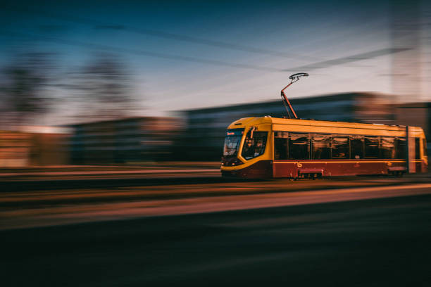 istock Tramway in the  city blurred motion. 2167699786