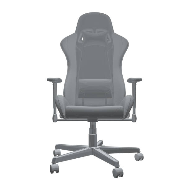 istock Gaming chair polygonal vector illustration. Drawing of computer chair, comfortable equipment for gaming isolated on white background. Furniture, gaming, comfort concept. 3D. 2167702766