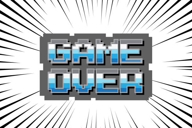 istock Pixel art cartoon retro style with text 