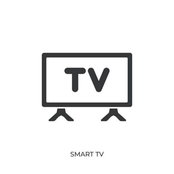 Smart tv glyph solid icon. Solid icon that can be applied anywhere, simple, pixel perfect and modern style Smart tv glyph solid icon. Solid icon that can be applied anywhere, simple, pixel perfect and modern style connected tv icon stock illustrations