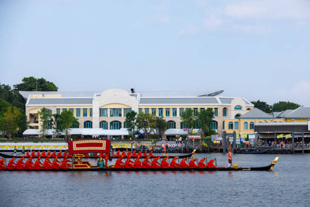 The skyline in the center of the capital Bandar Seri Begawan in the kingdom of Brunei Darussalam on Borneo in South East Asia.