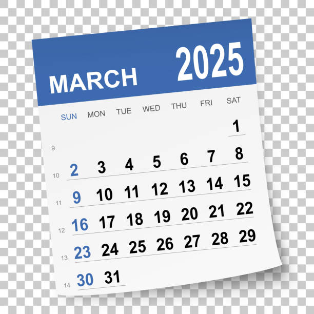календарь на март 2025 года - март stock illustrations