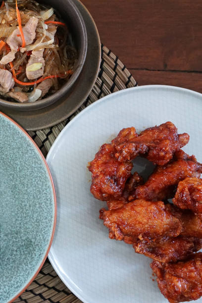 istock Close up battered and deep fried Korean chicken wings 2167732713