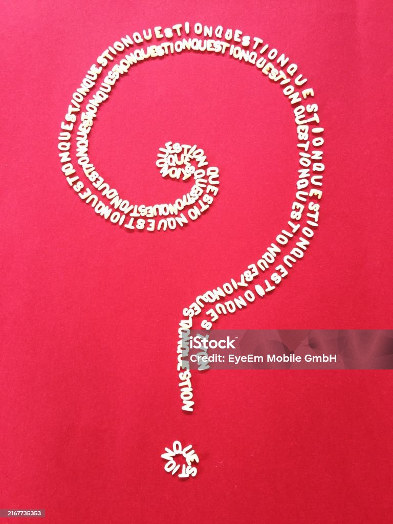 Question Mark Made From Alphabets On Red Wall Stock Photo - Download ...