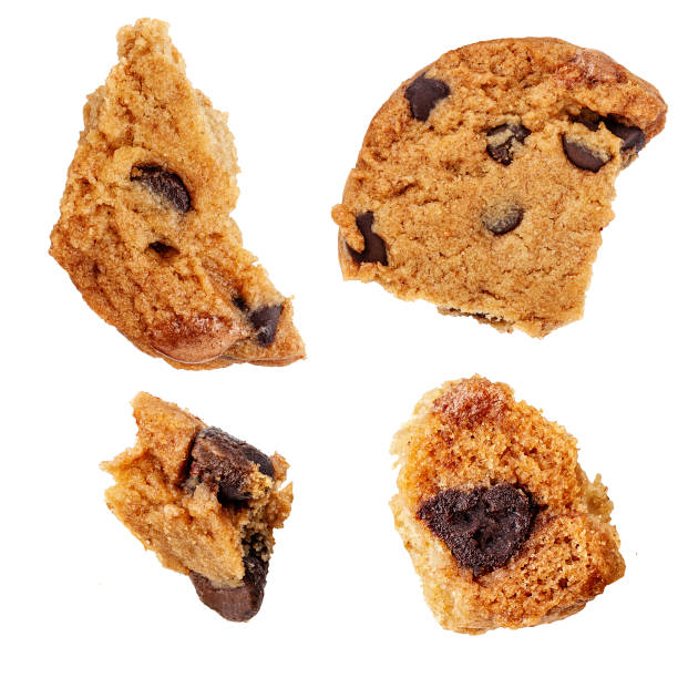 istock Levitating chocolate chip cookies   isolated on white background. Flying Cookies  pieces 2167757925
