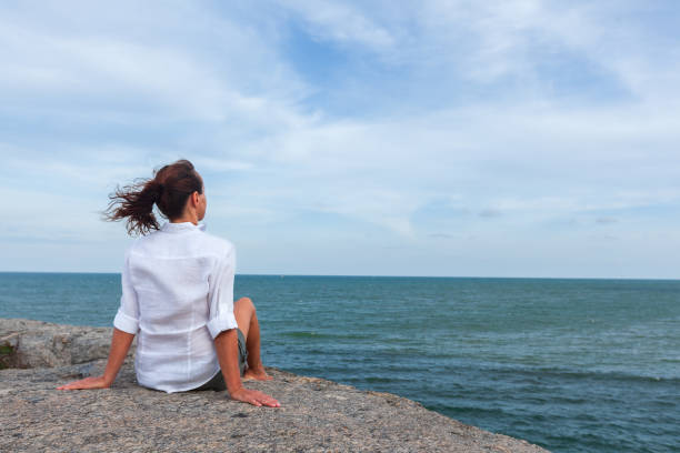 Mature woman on beach