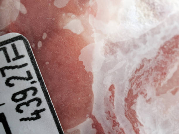extreme close-up frozen raw beef