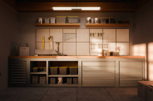 istock Inside of a garage in the afternoon sun 2167775211
