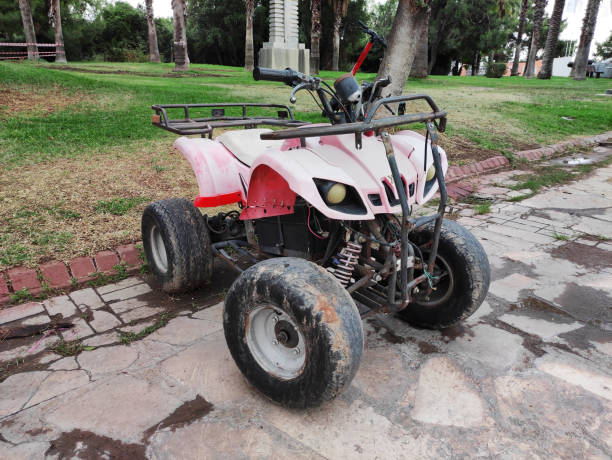 istock An old dirty ATV with big black wheels 2167780150