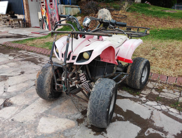 istock An old dirty ATV with big black wheels 2167780151
