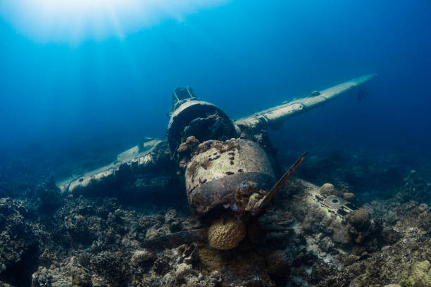 A picture of a jake sea plane located in Palau - a popular dive sites for many tourists.
