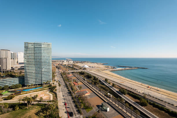 istock Waterfront in Diagonal Mar area in Barcelona with skyscrapers 2167784913