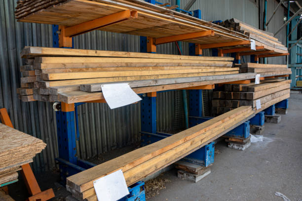 istock Stacked and sorted wooden lumber blocks 2167789049