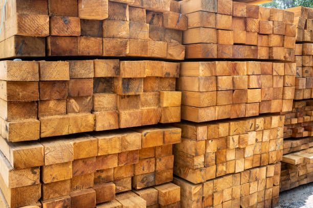 istock Dry planed and folded hardwood blocks close up 2167789189