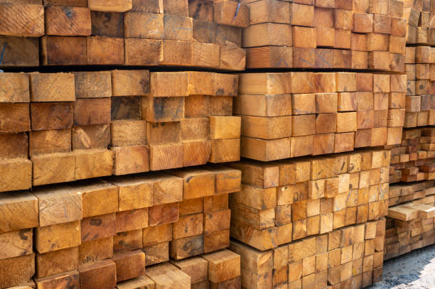 istock Dry planed and folded hardwood blocks close up 2167789192