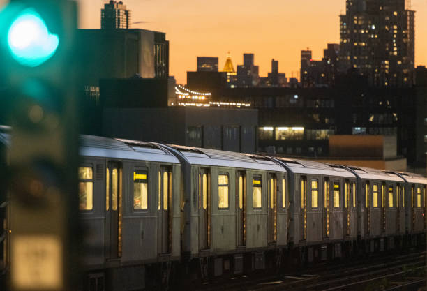 istock Subway with Manhattan View at Dusk in NYC 2167790252