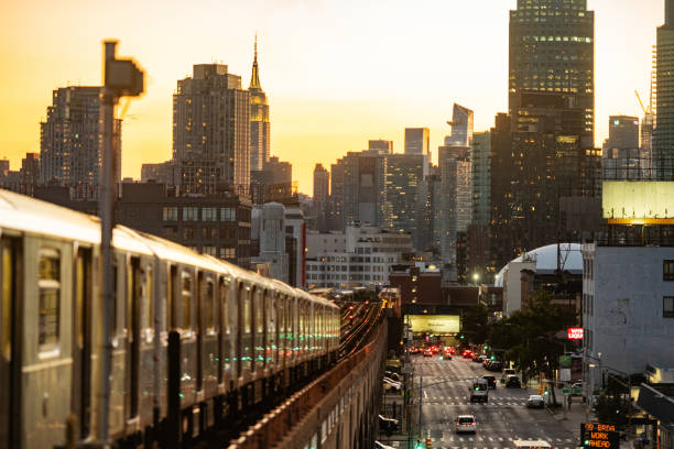 istock Subway with Manhattan View at Dusk in NYC 2167790477