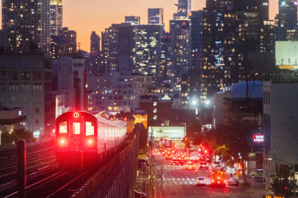 istock Subway with Manhattan View at Dusk in NYC 2167790522