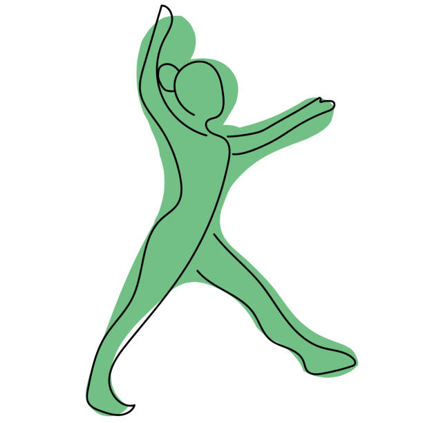 istock Line drawing illustration of a woman doing yoga poses 2167790940