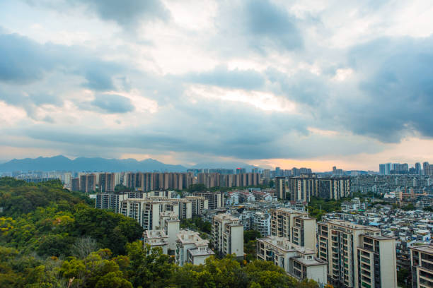 Fuzhou City, Sunset, Urban Scenery, Clouds