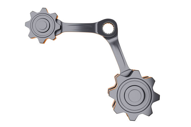gear and wrench Troubleshooting concepts and supporting technicians with cogwheels 3D clipping path illustration renderer